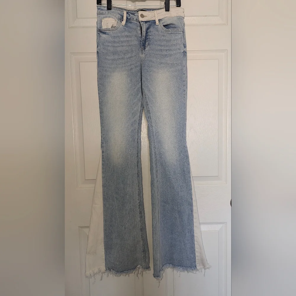 Flying Monkey Two-Tone Flare Jeans - Picture 8 of 15